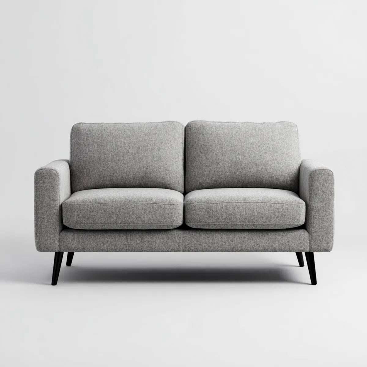 Canapé 2 places gris 150 x 85 x 85 cm en polyester forme rectangulaire