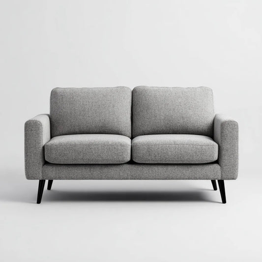 Canapé 2 places gris 150 x 85 x 85 cm en polyester forme rectangulaire