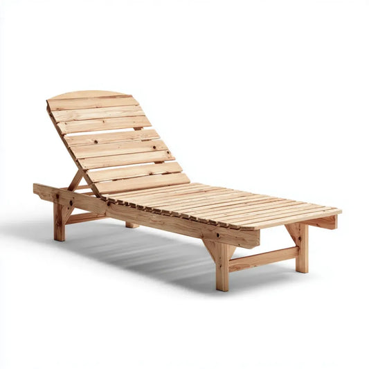 Bain de soleil inclinable en pin massif naturel 200 x 65 x 85 cm rectangulaire